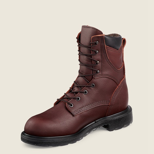 Red Wing Mens Work Boots - Supersole® 2.0 - 8-inch Waterproof Soft Toe - Burgundy - CYR375064